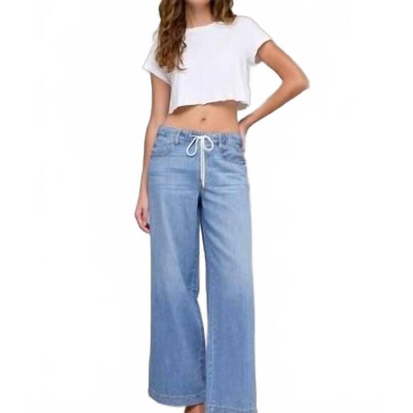 NEW HIDDEN drawstring lightweight jeans in light denim - Picture 5 of 5